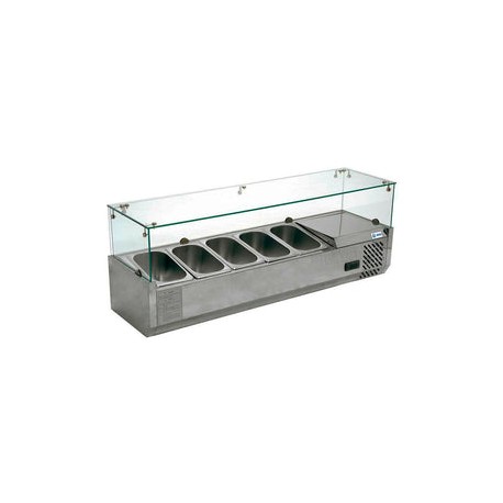 Vitrina Migsa RT-1200L Para Ensaladas Y Pizzas Refrigerada Para 5 Insertos