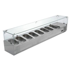 Vitrina Migsa RT-1800L Para Ensaladas Y Pizzas Refrigerada Para 8 Insertos