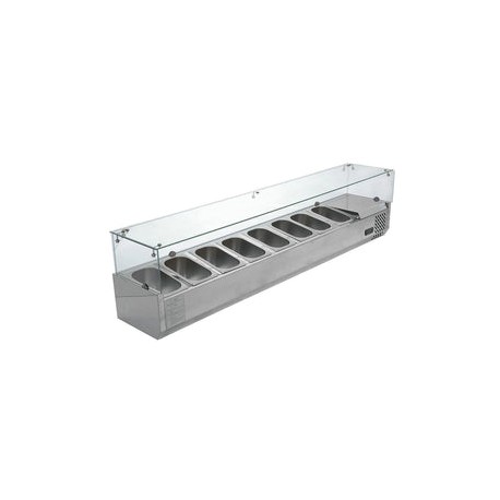 Vitrina Migsa RT-1800L Para Ensaladas Y Pizzas Refrigerada Para 8 Insertos